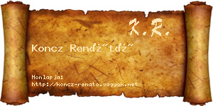 Koncz Renátó névjegykártya